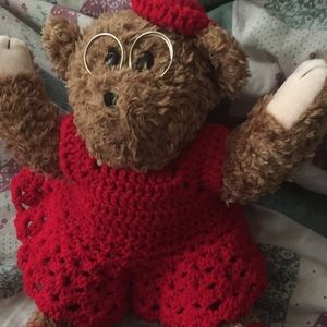 Teddy bear with crochet dress